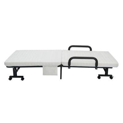 Folding Adjustable Guest Single Bed Lounge Portable with Wheels