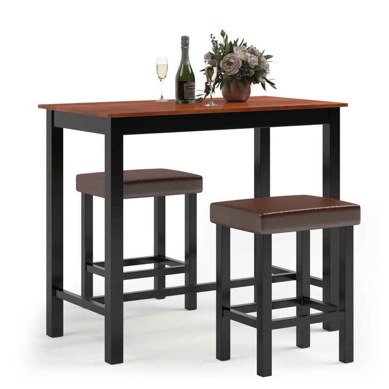 3 Piece Set Pub Dining Table with Stools