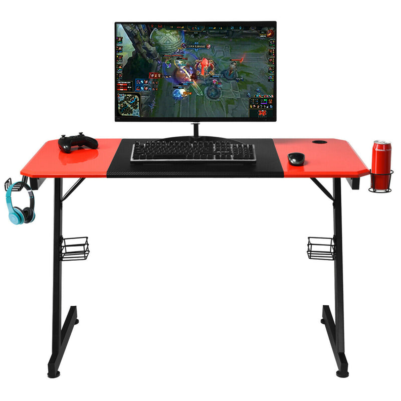 Computer Gaming Desk with Large Carbon Fiber Surface