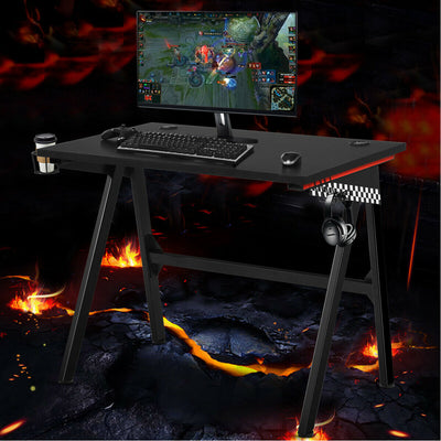 Ergonomic PC Computer Gaming Desk with Cup Holder Headphone Hook