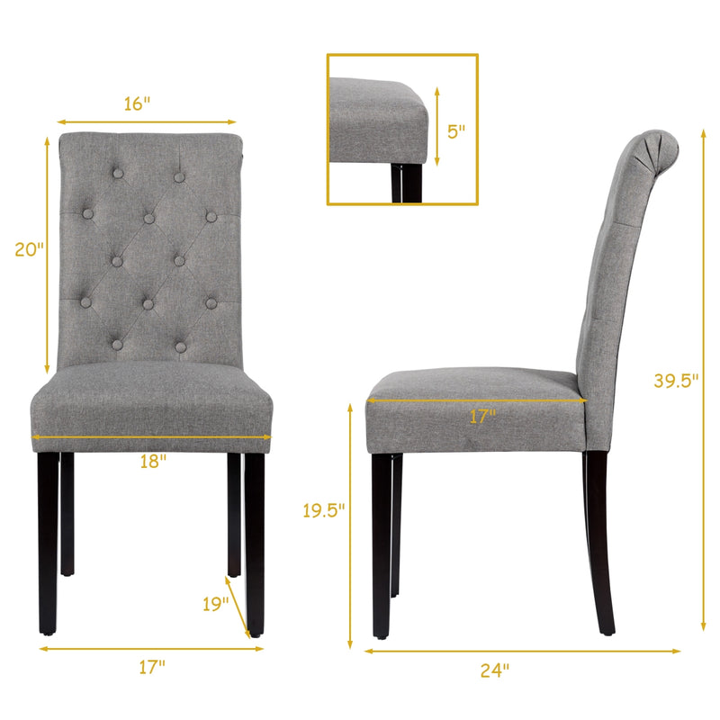 Set of 2 Tufted Dining Chair