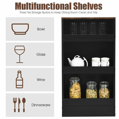 3 Pieces Bar Table Set with Storage