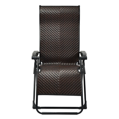 Patio Rattan Zero Gravity Lounge Chair