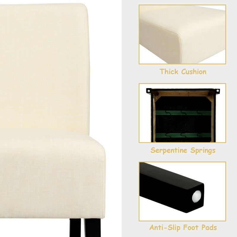 Armless Accent Chair with Rubber Wood Legs