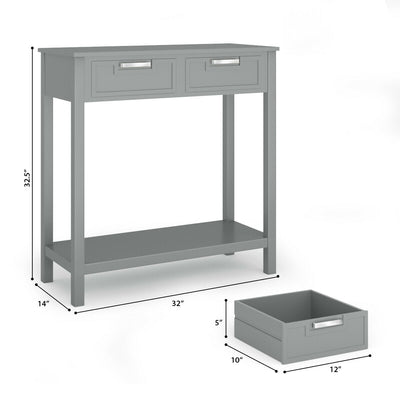 Console Table Cabinet with 2 Drawers and Storage Shelf