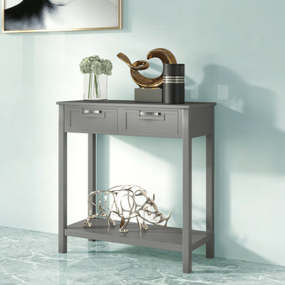 Console Table Cabinet with 2 Drawers and Storage Shelf