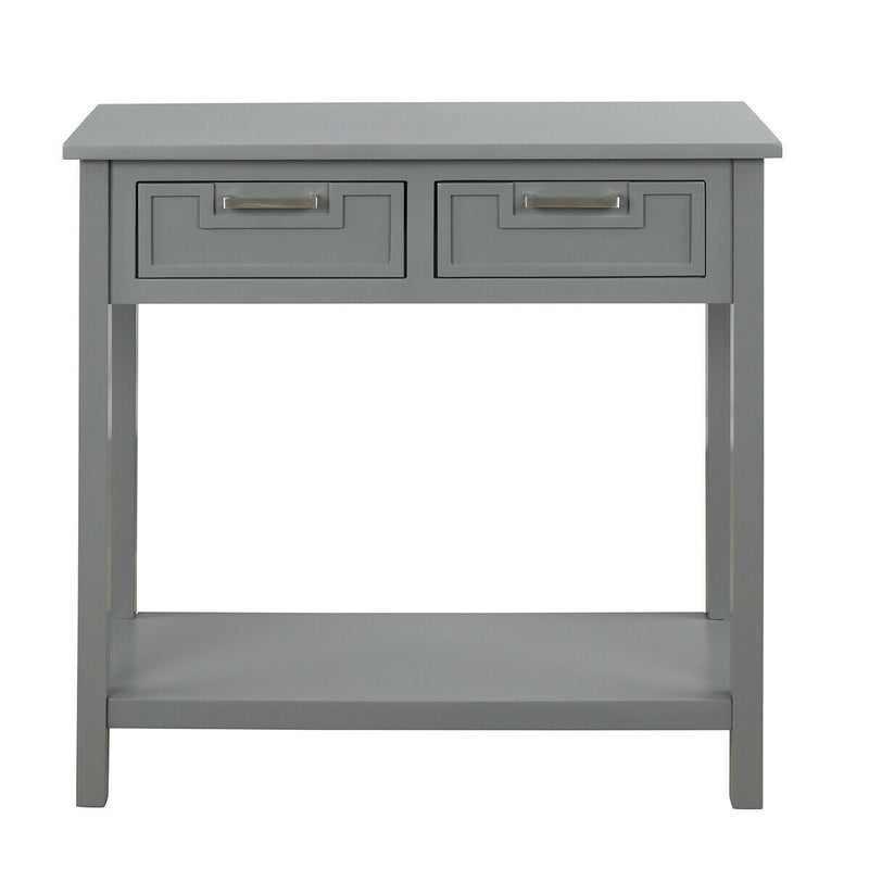 Console Table Cabinet with 2 Drawers and Storage Shelf