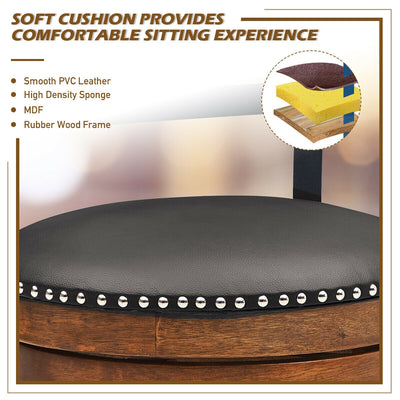 360-Degree Swivel Stools with Leather Padded Seat