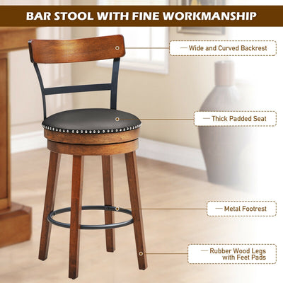 360-Degree Swivel Stools with Leather Padded Seat