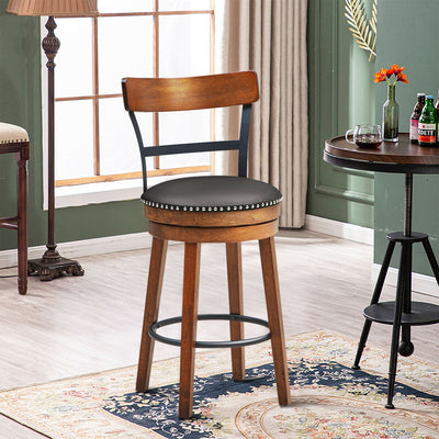 360-Degree Swivel Stools with Leather Padded Seat