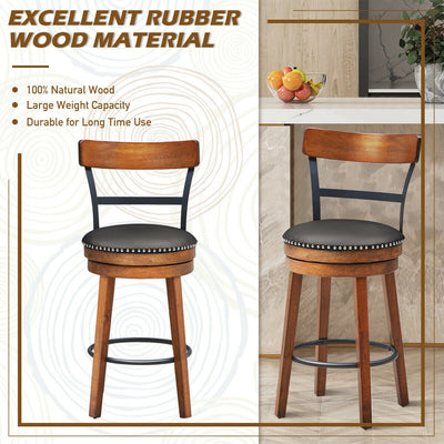 360-Degree Swivel Stools with Leather Padded Seat