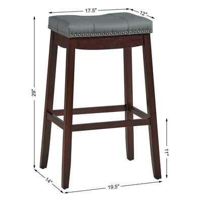 29" Set of 2 Nail head Saddle Bar Stools