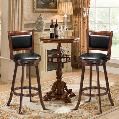 29'' Swivel Bar Height Stool Wooden Upholstered Dining Chair