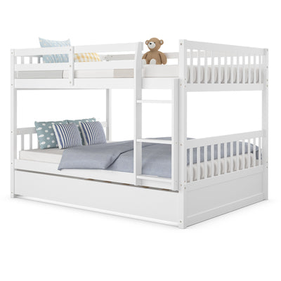 Full over Full Bunk Bed Platform Wood Bed