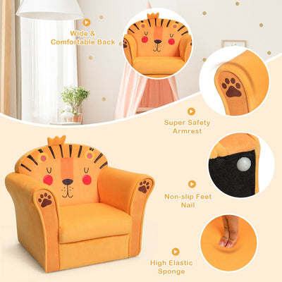 Kids Armrest Lion Upholstered Sofa