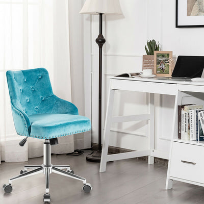 Tufted Upholstered Swivel Computer Desk Chair