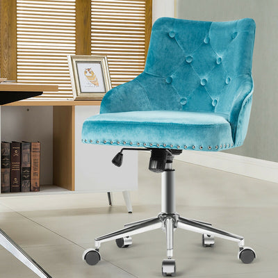 Tufted Upholstered Swivel Computer Desk Chair