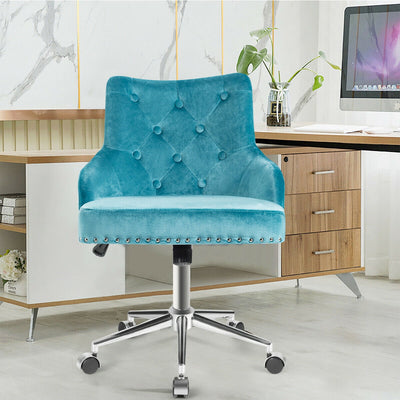 Tufted Upholstered Swivel Computer Desk Chair