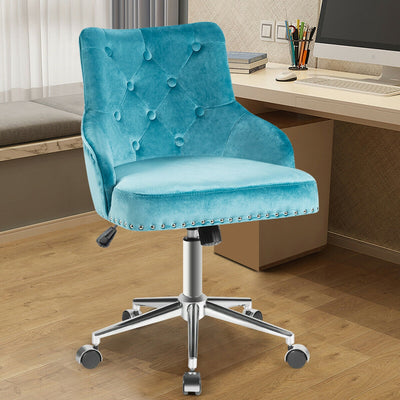 Tufted Upholstered Swivel Computer Desk Chair