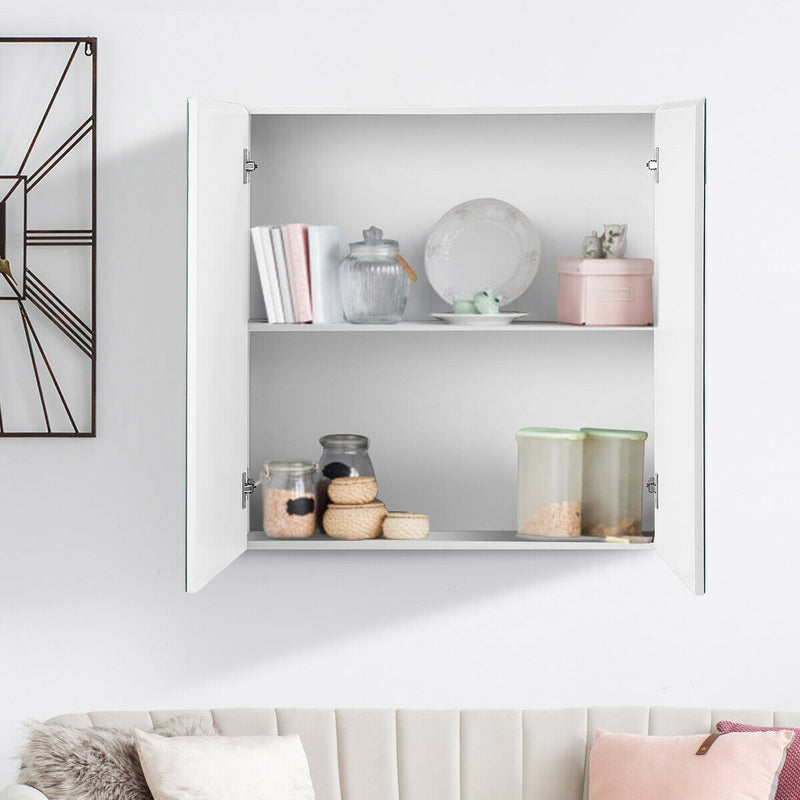 2-Tier Wall-Mounted Bathroom Storage Cabinet