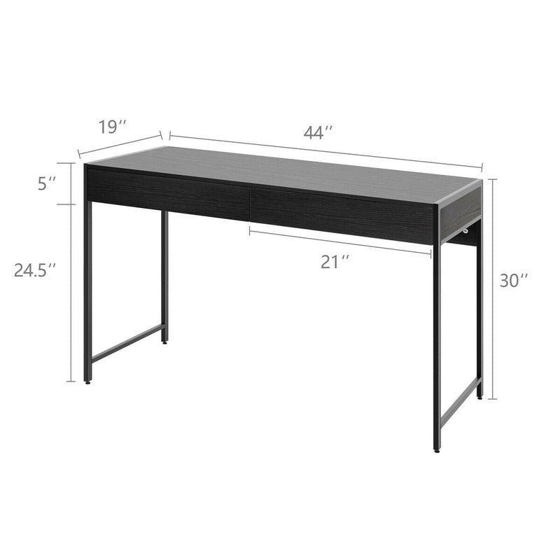 2-Drawer Computer Desk Study Table Home Office Writing Workstation