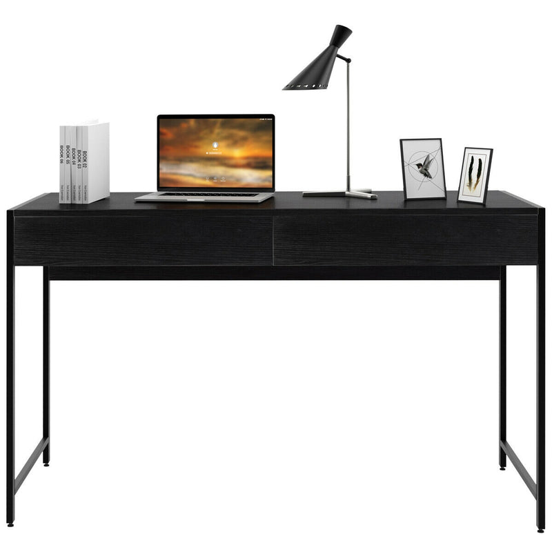 2-Drawer Computer Desk Study Table Home Office Writing Workstation