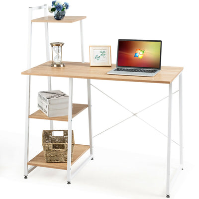 Compact Computer Desk Workstation with 4 Tier Shelves