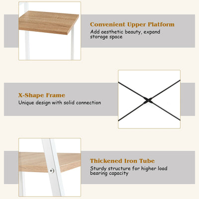 Compact Computer Desk Workstation with 4 Tier Shelves