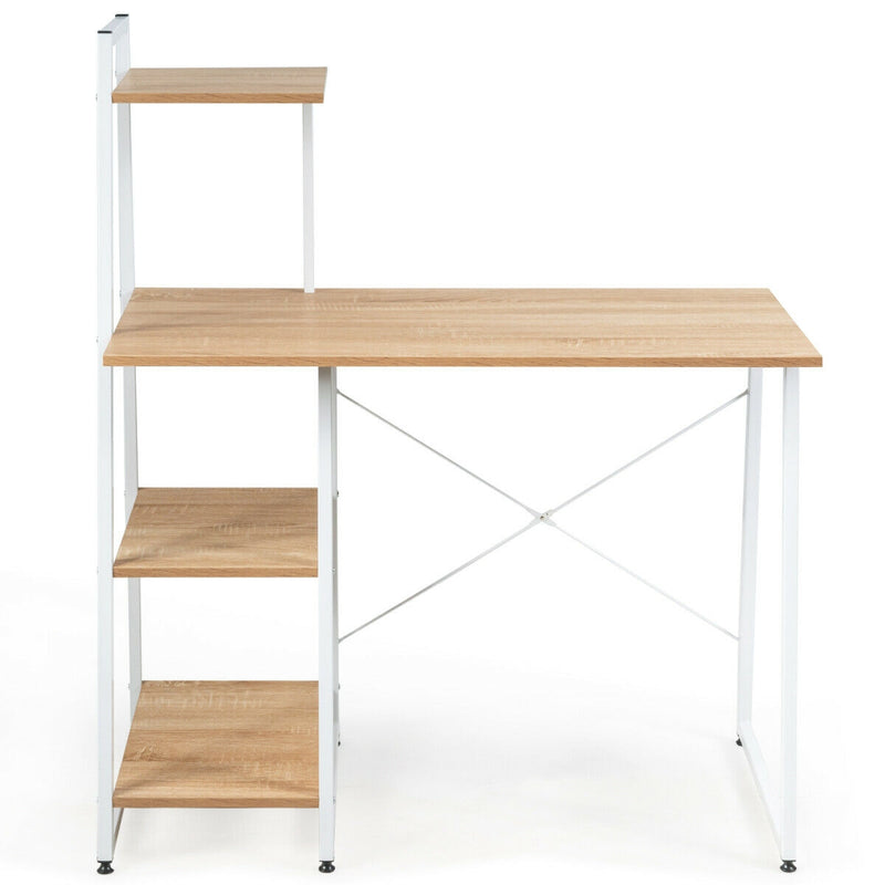 Compact Computer Desk Workstation with 4 Tier Shelves