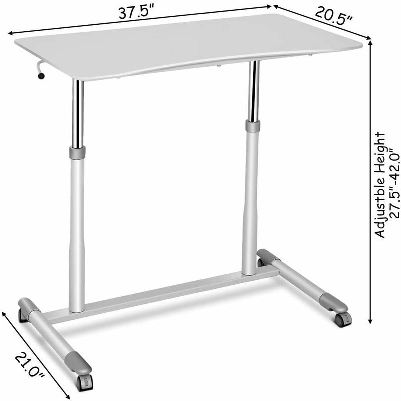 Height Adjustable Computer Desk Sit to Stand Rolling Notebook Table