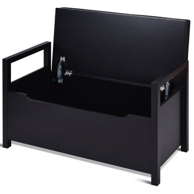 Rectangular Shoe Storage Bench with Cushioned Seat