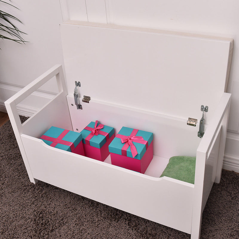 Rectangular Shoe Storage Bench with Cushioned Seat