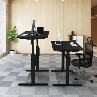 Height Adjustable Sit to Stand Desk with Crank Handle