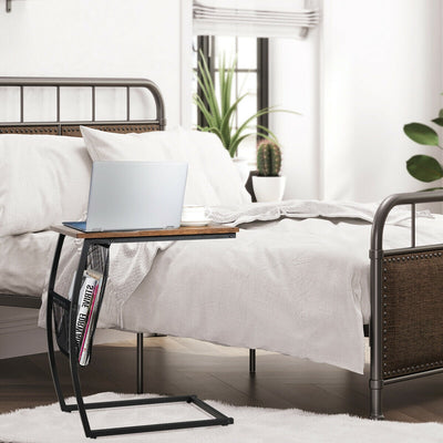 Chic C-shaped Side Table with Pocket