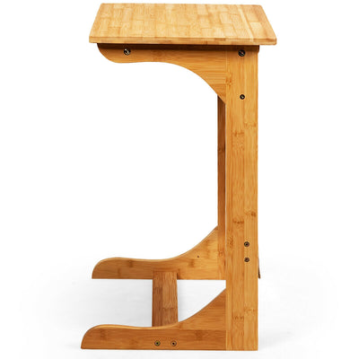 Bamboo End Table with Storage Pockets