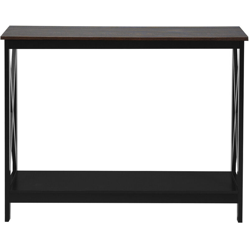 2-Tier Console X-Design Sofa Side Accent Table