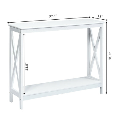 2-Tier Console X-Design Sofa Side Accent Table