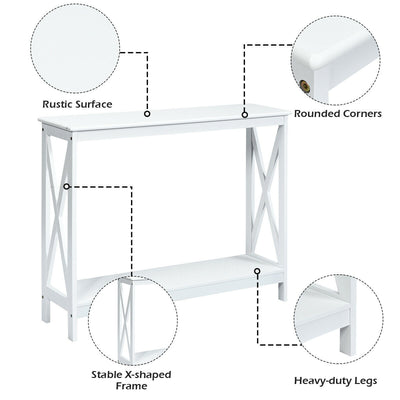 2-Tier Console X-Design Sofa Side Accent Table