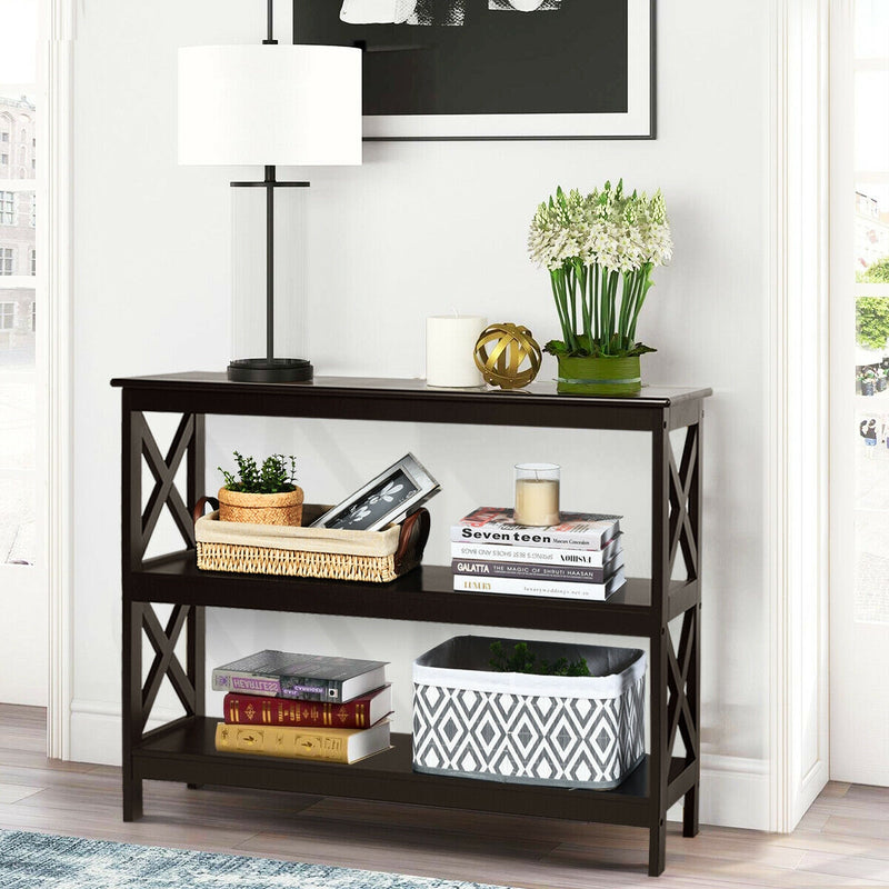 3-Tier Console X-Design Sofa Side Accent Table