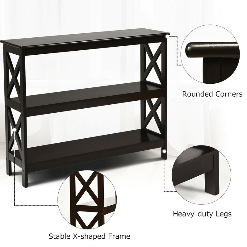 3-Tier Console X-Design Sofa Side Accent Table