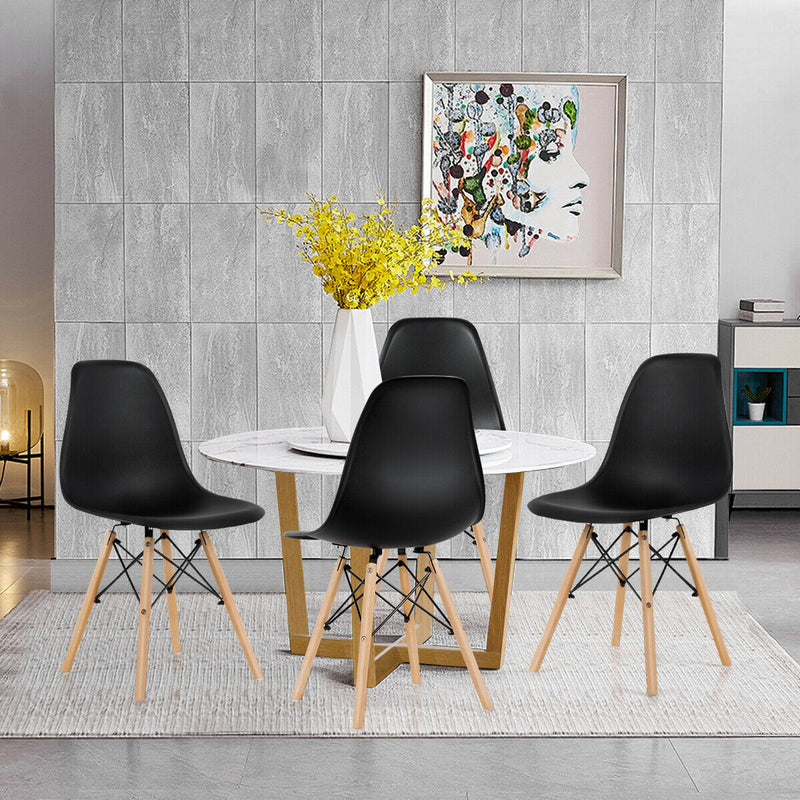 Set of 4 Modern DSW Dining Side Chair Wood Legs