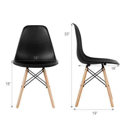 Set of 4 Modern DSW Dining Side Chair Wood Legs