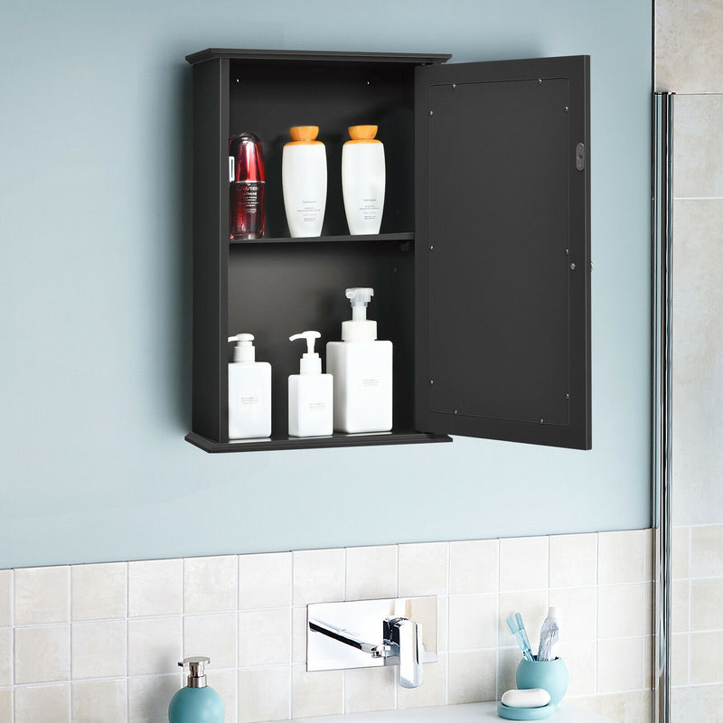 Bathroom Wall Cabinet with Single Mirror Door