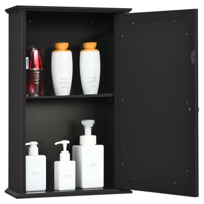 Bathroom Wall Cabinet with Single Mirror Door