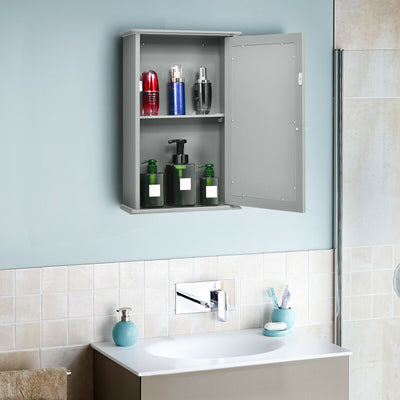 Bathroom Wall Cabinet with Single Mirror Door