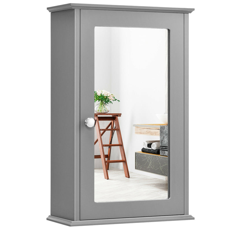 Bathroom Wall Cabinet with Single Mirror Door