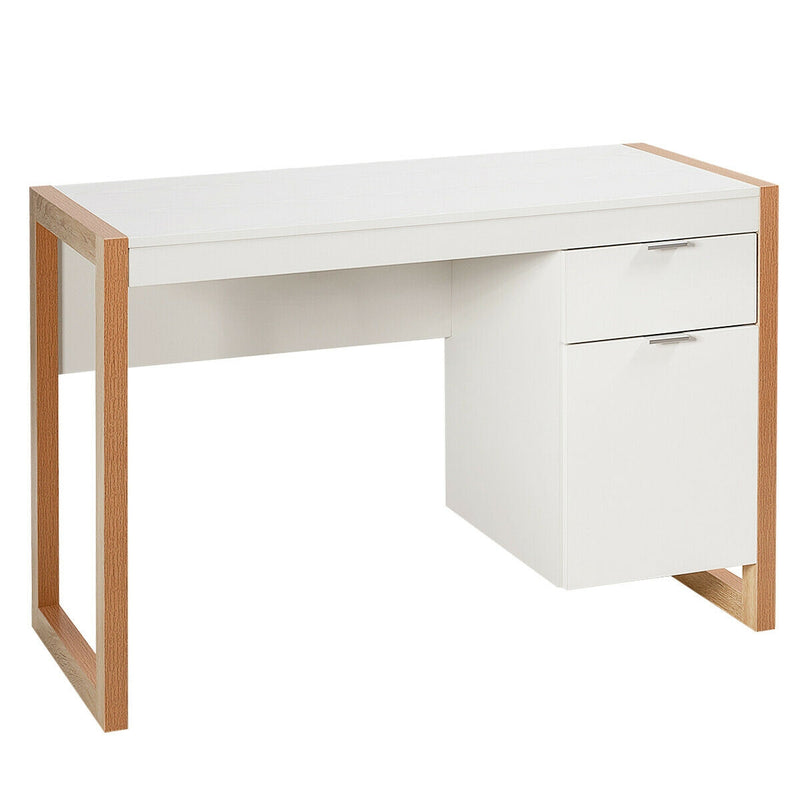 Computer Desk Writing Workstation with Cabinet and Drawer