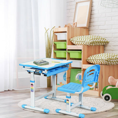 Height Adjustable Children' s Desk Chair Set