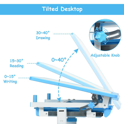 Height Adjustable Children' s Desk Chair Set