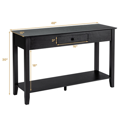 Console Sofa Side Accent Table with Drawer Shelf